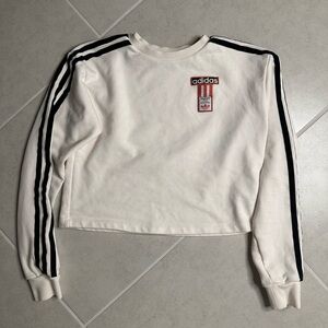 Adidas crop Sweatshirt with orange and Black Logo
